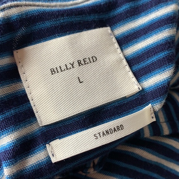 BILLY REID Striped Blue Pima Cotton Polo Shirt L - Picture 11 of 12